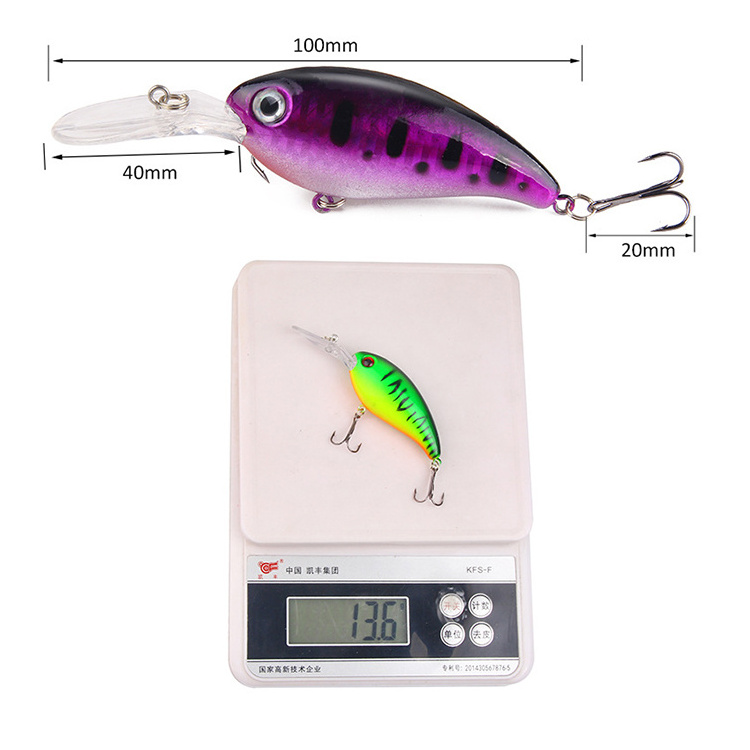 Manufacturer Abs Plastic 100mm 13.6g Multi-color Deep Crank Lure Fishing Sinking Lures Crankbait