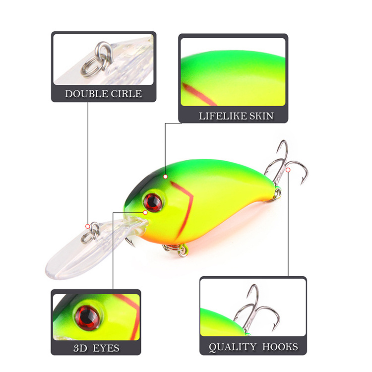 Manufacturer Abs Plastic 100mm 13.6g Multi-color Deep Crank Lure Fishing Sinking Lures Crankbait