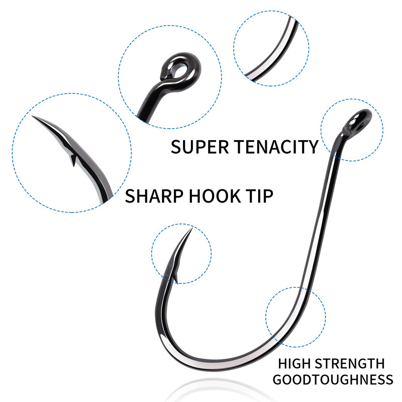 High Quality Octopus Hook Saltwater High Carbon Steel Barbed Assist Hooks Offset Fishing Circle Hooks