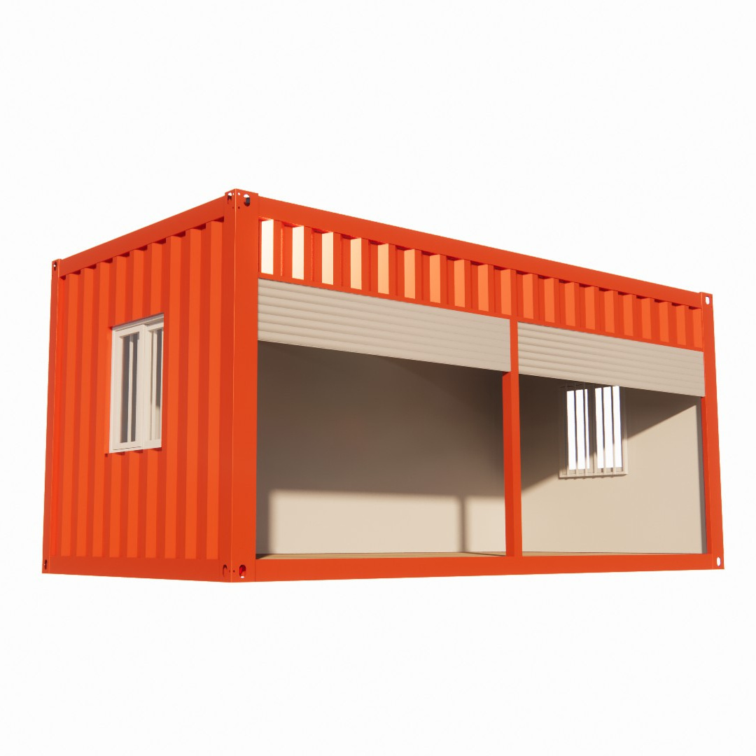 Foldable Flat Pack Shipping Prefabricated Container House Shop Garage Storage Storehouse with Roller Shutter Roll Up Door