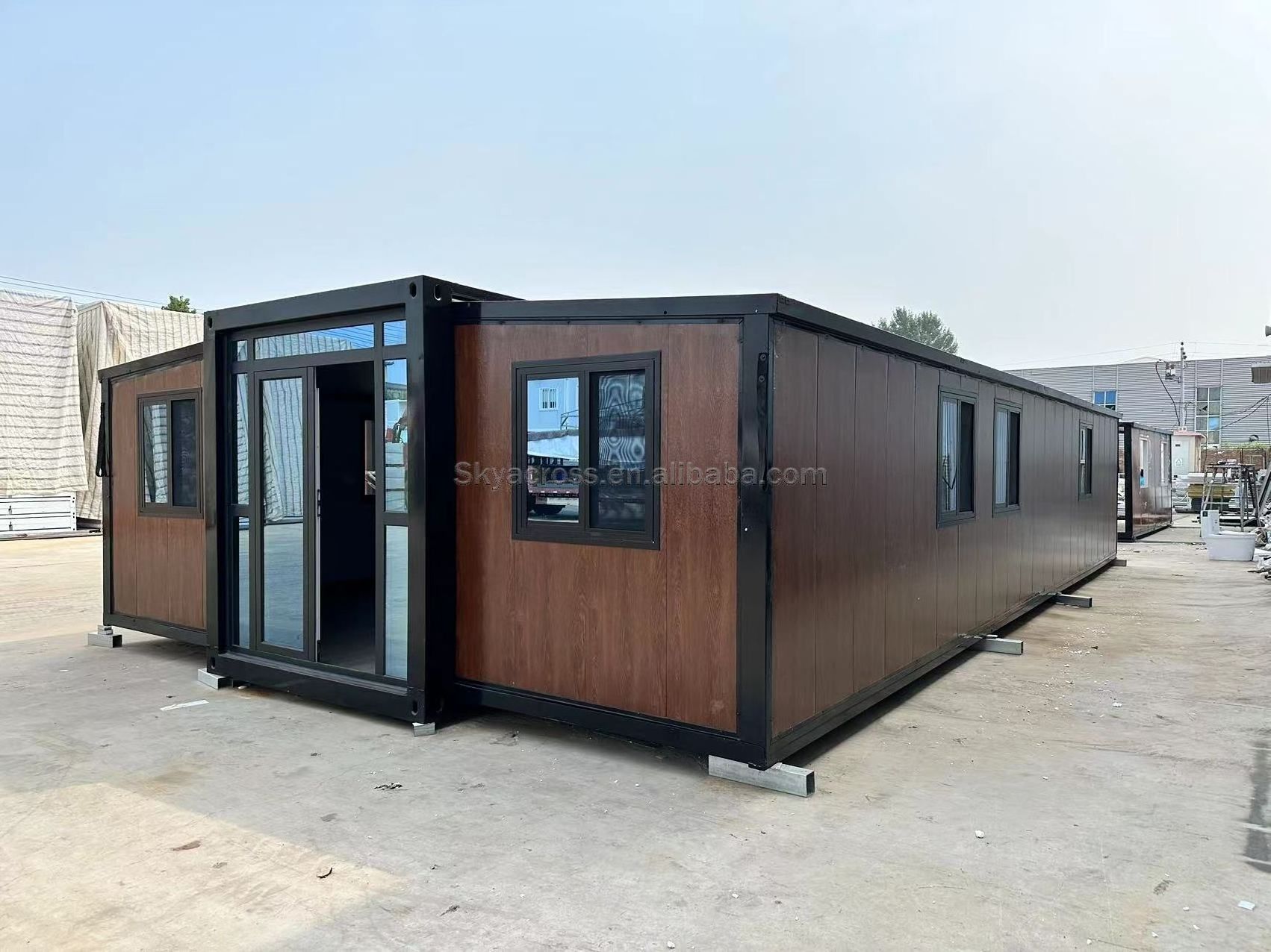 China shipping 20ft 40ft expandable container folding tiny house villa with full bathroom prefab homes