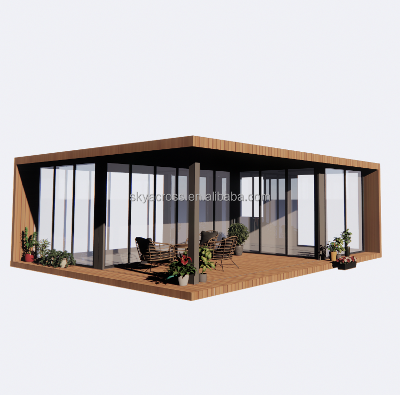 Luxury Chinese prefabricated houses mobile fast moving steel structure wooden houses small house