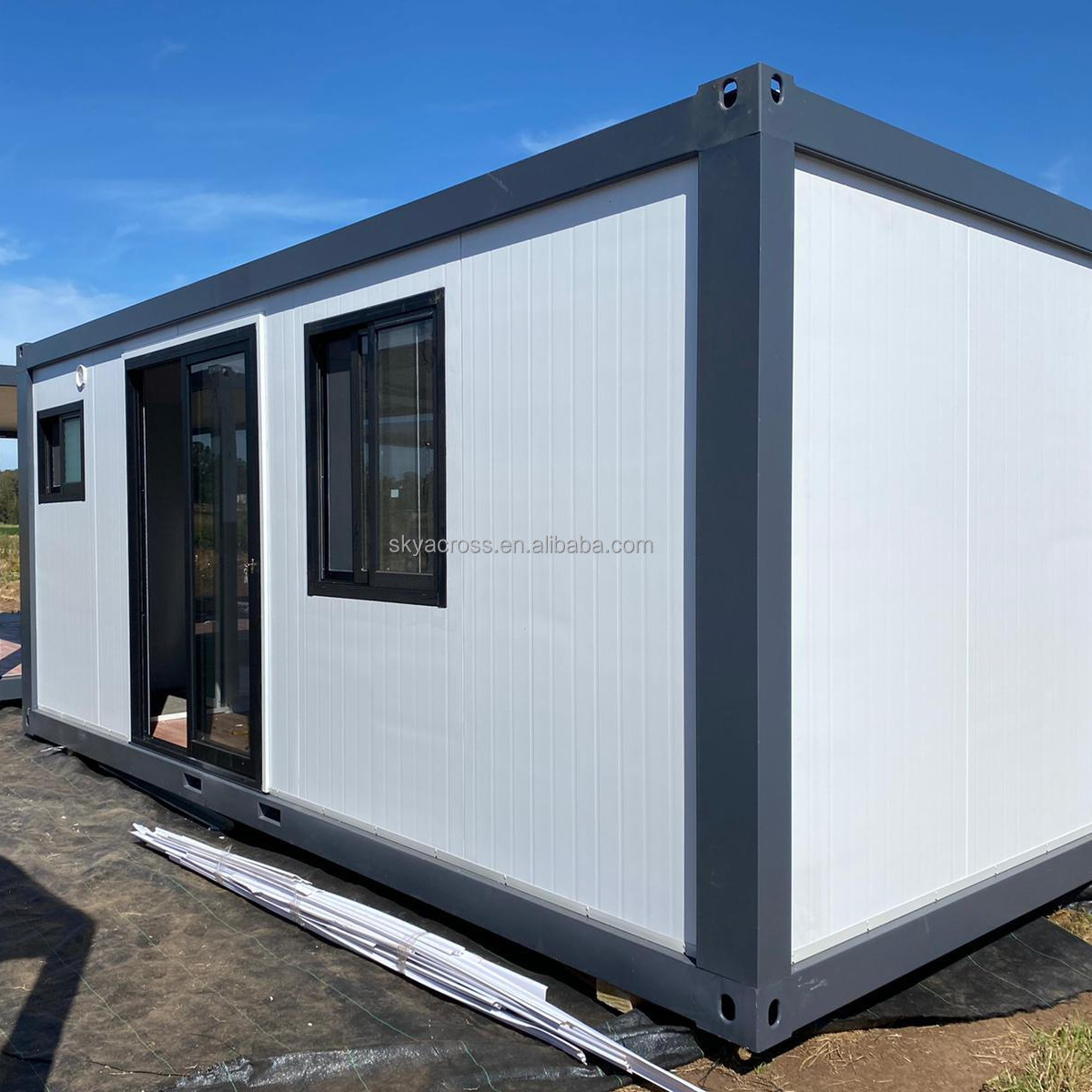 20ft fold steel flat pack prefab bolt shipping container frame 40ft house 2 room prefabricated for sale