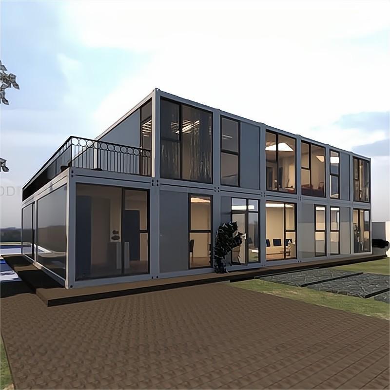 Easy Install Prefabricated Home Luxury Villa Two Story Flat Pack Modular Container Prefab Self Easy Assemble House