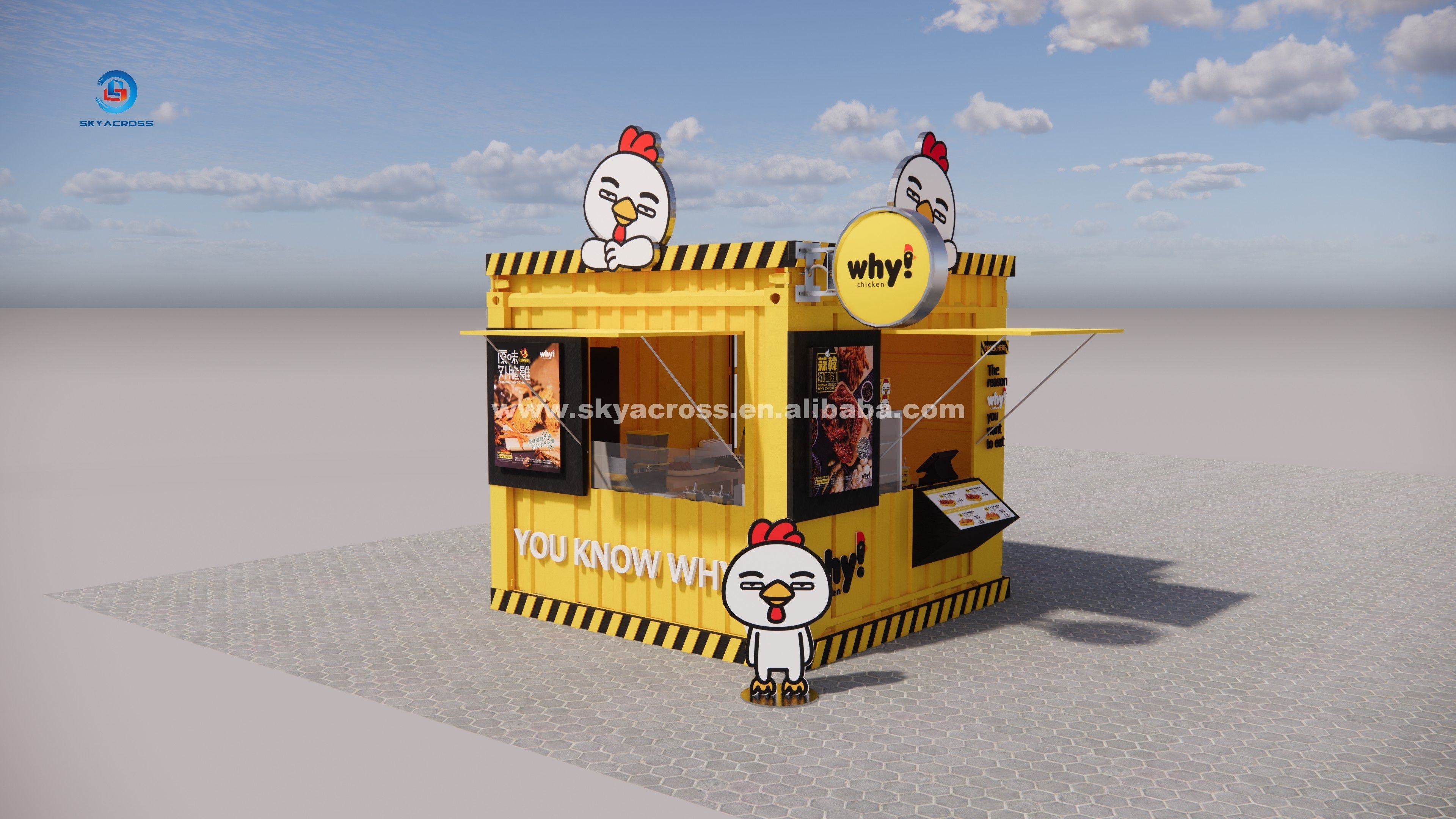 10ft Prefab Restaurant Barbershop Mini Shipping Container Shop Prefabricated Restaurant Container Outdoor Food Kiosk Design