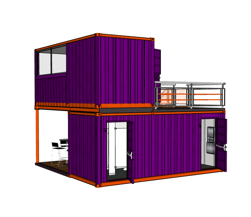 two-story Container house for portable restaurant buildings coffee shop kiosk designs