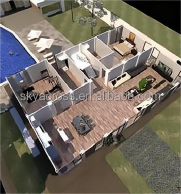 Easy Install Prefabricated Home Luxury Villa Two Story Flat Pack Modular Container Prefab Self Easy Assemble House