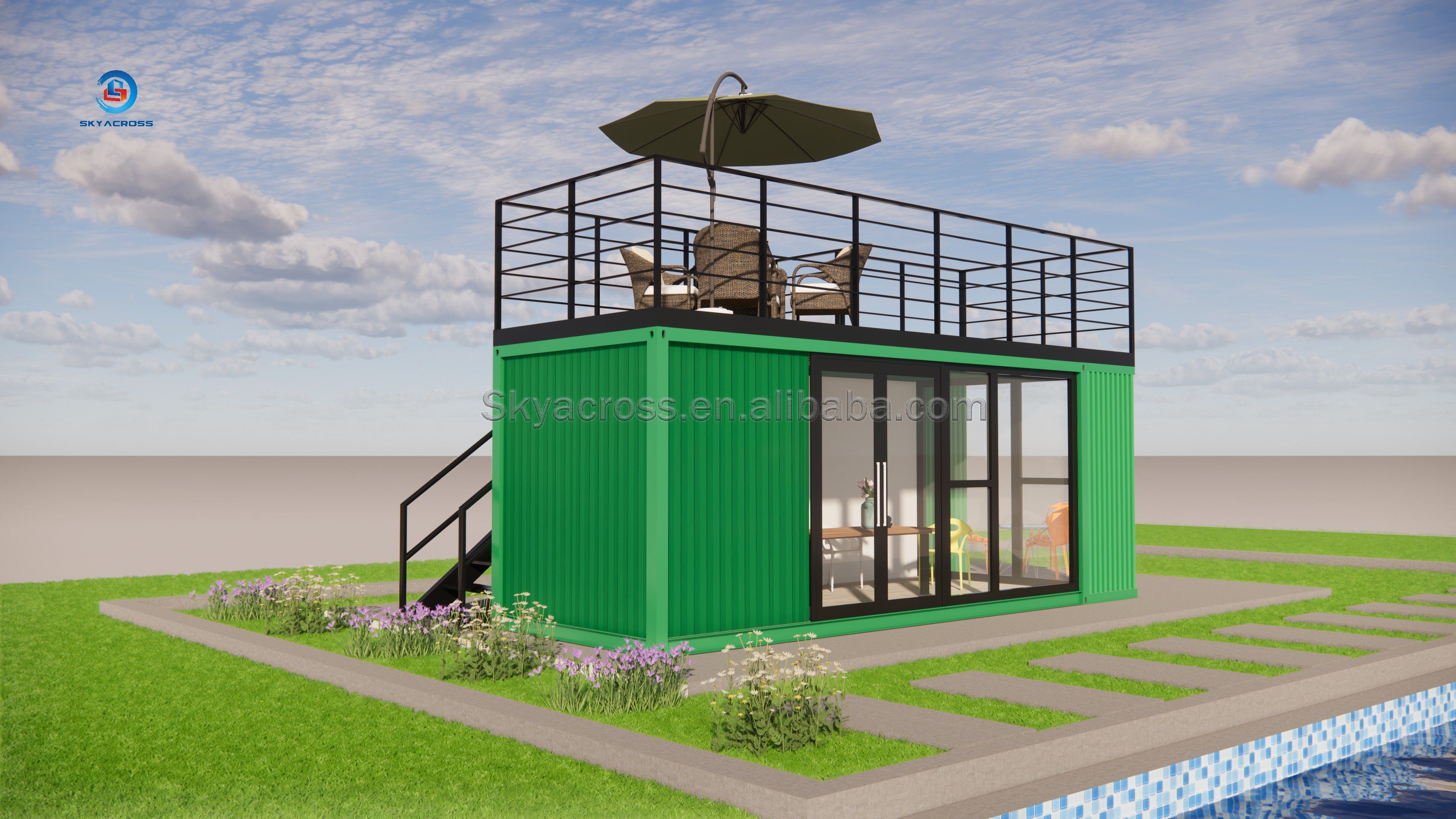 20ft transportable Luxury Decorated Modular Preassembled modular house china prefab homes fully furnished container Office