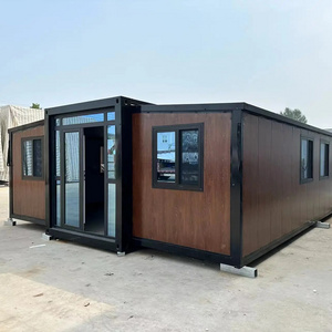 China shipping 20ft 40ft expandable container folding tiny house villa with full bathroom prefab homes