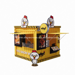 10ft Prefab Restaurant Barbershop Mini Shipping Container Shop Prefabricated Restaurant Container Outdoor Food Kiosk Design