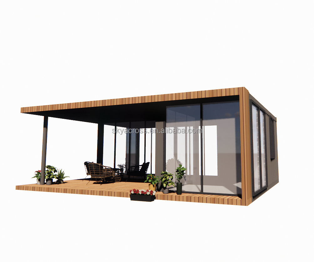 Luxury Chinese prefabricated houses mobile fast moving steel structure wooden houses small house