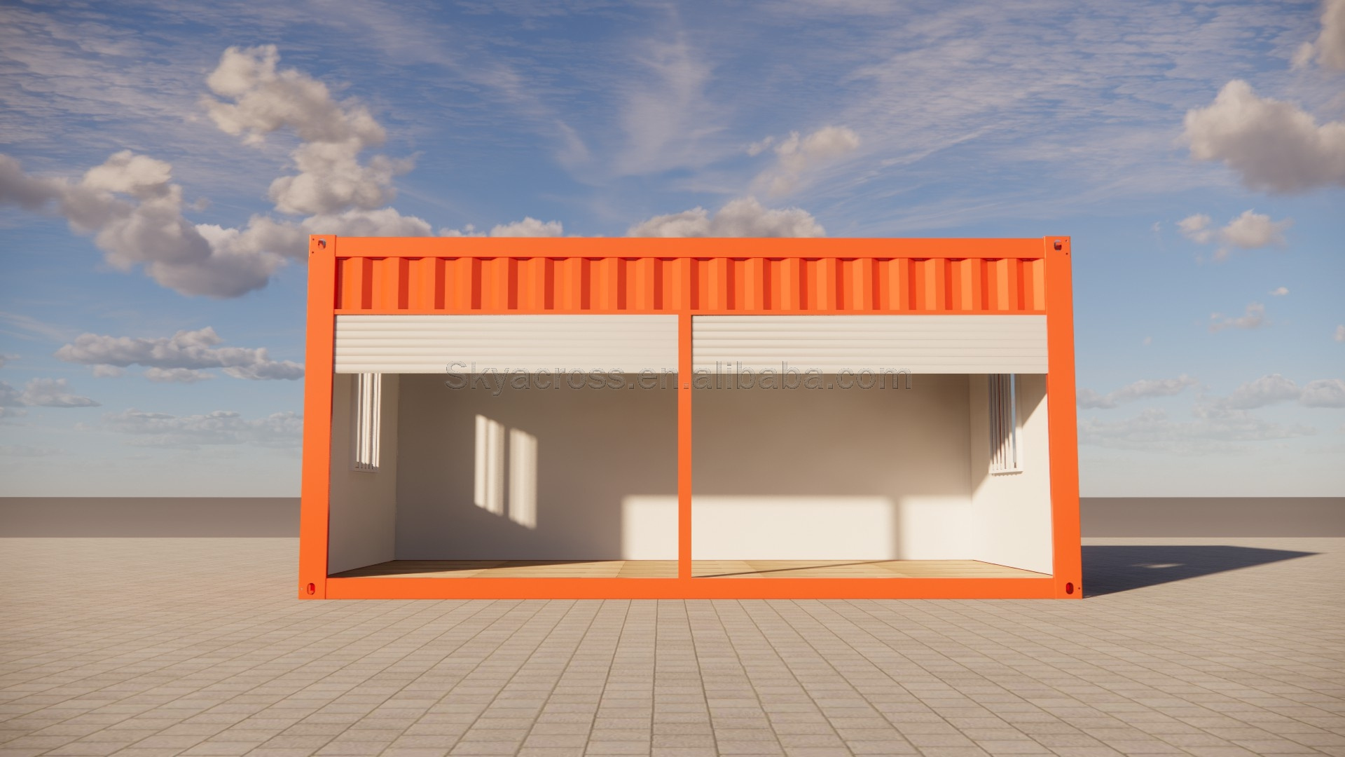 Foldable Flat Pack Shipping Prefabricated Container House Shop Garage Storage Storehouse with Roller Shutter Roll Up Door