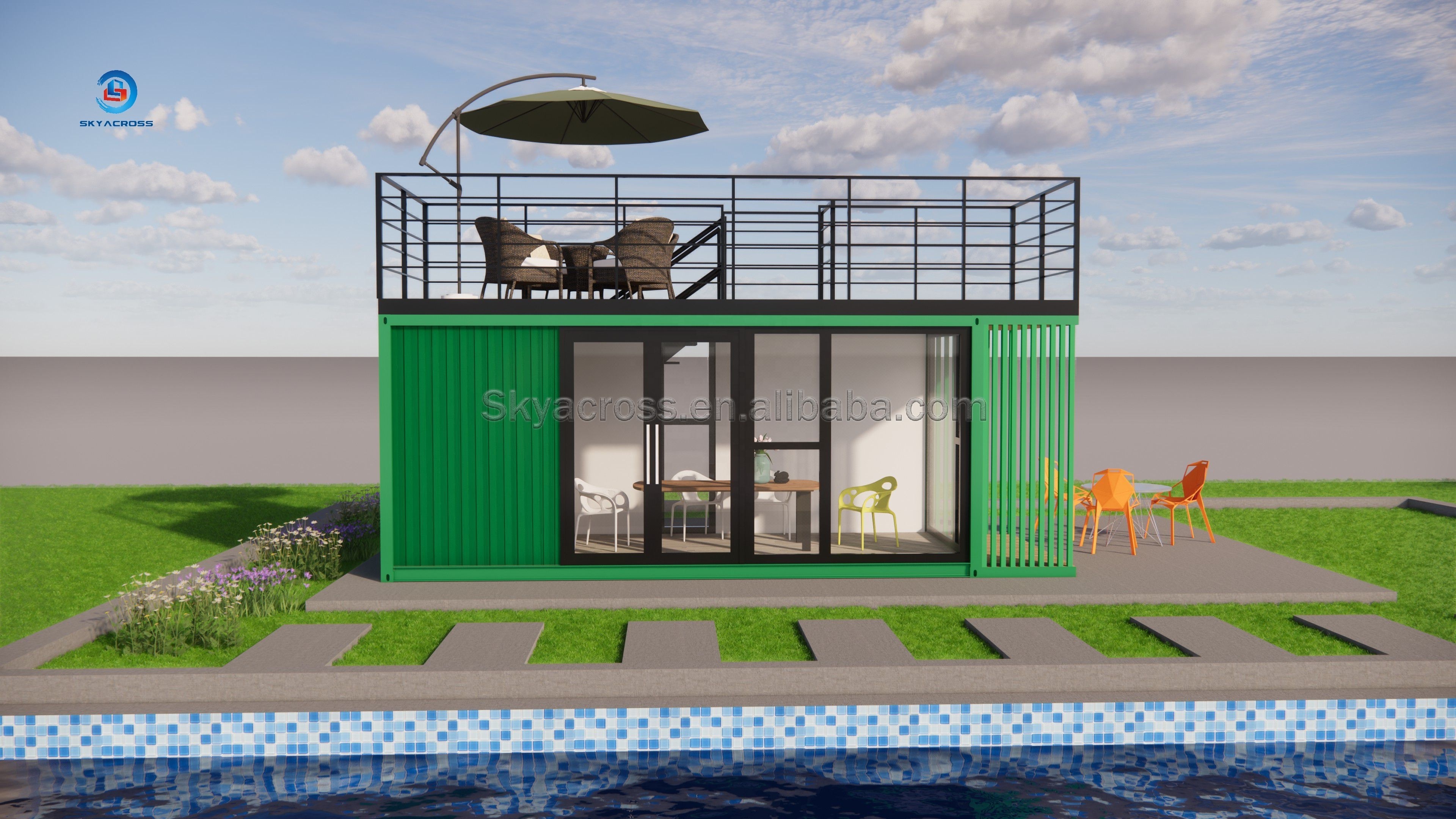 20ft transportable Luxury Decorated Modular Preassembled modular house china prefab homes fully furnished container Office