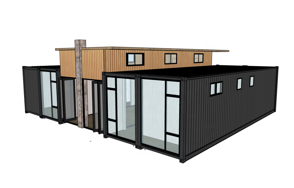 3 bedrooms prefab mobile house/prefabricated modular home luxury shipping container house