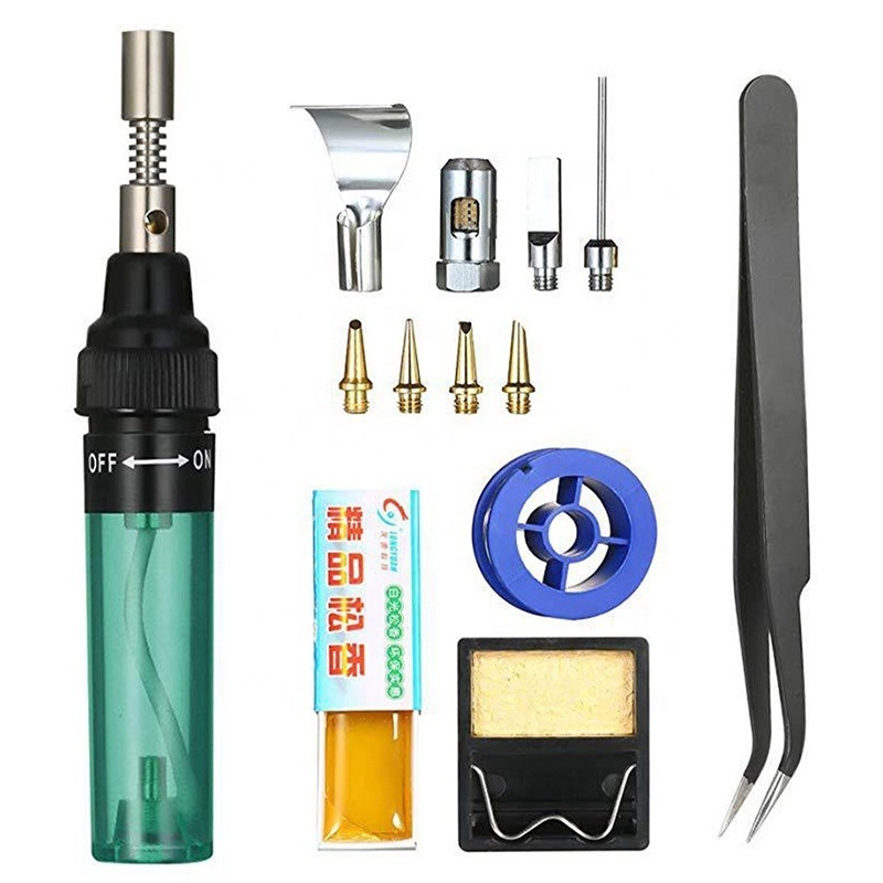 Dropshipping 13 in 1 Mini Butane Gas Soldering Iron Portable Kit Soldering Irons Torch Kit Pure Butane Inflatable