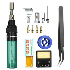 Dropshipping 13 in 1 Mini Butane Gas Soldering Iron Portable Kit Soldering Irons Torch Kit Pure Butane Inflatable