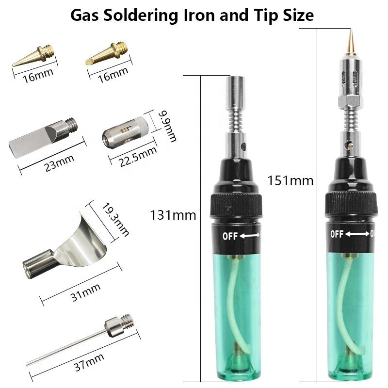 Dropshipping 13 in 1 Mini Butane Gas Soldering Iron Portable Kit Soldering Irons Torch Kit Pure Butane Inflatable