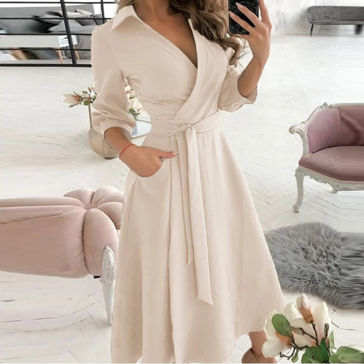 Cheap Women Office Party Dress Korean Dress Cotton Dress In Thailand