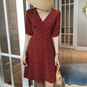 Cheap Women Office Party Dress Korean Dress Cotton Dress In Thailand