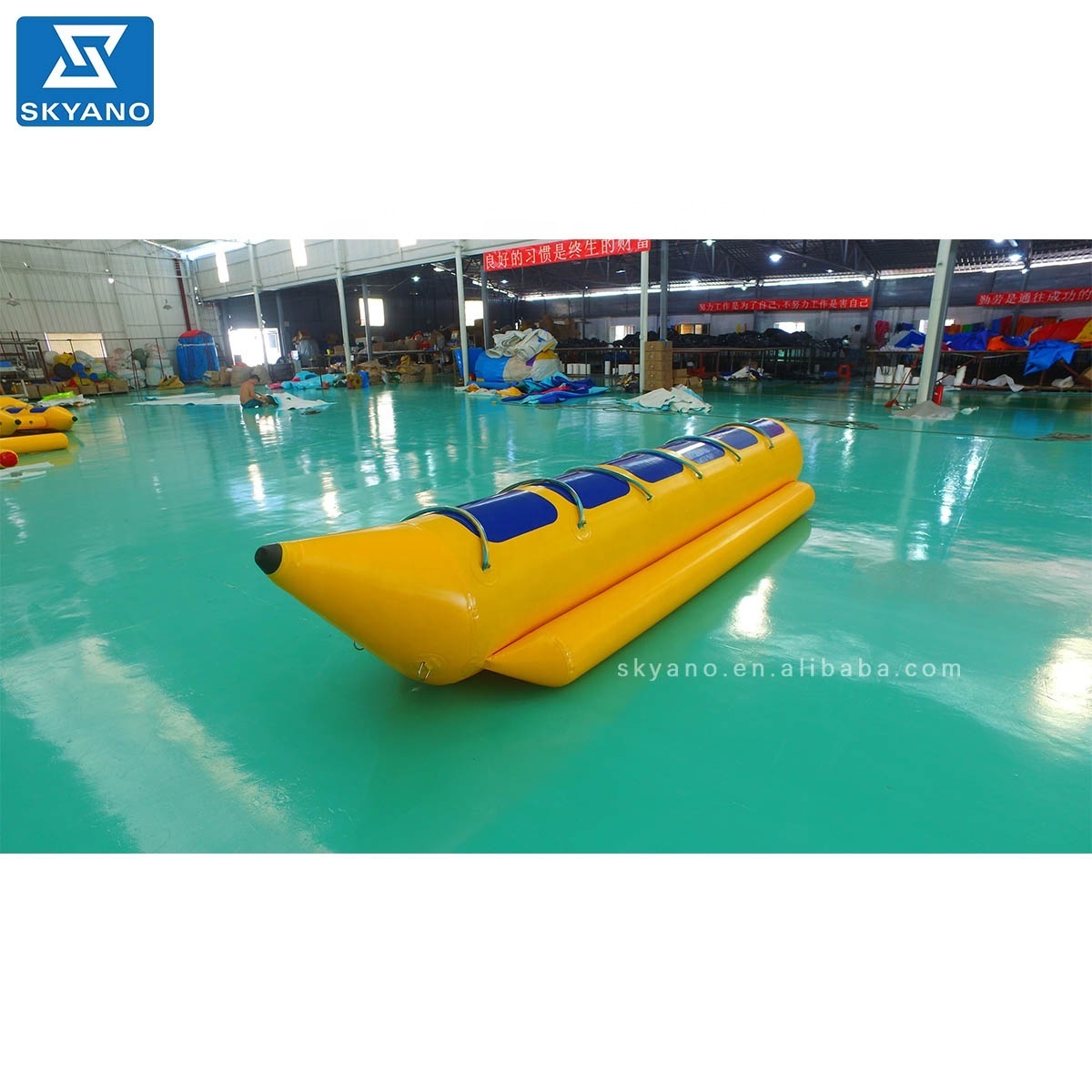 Inflatable banana boat water bike with tube floating