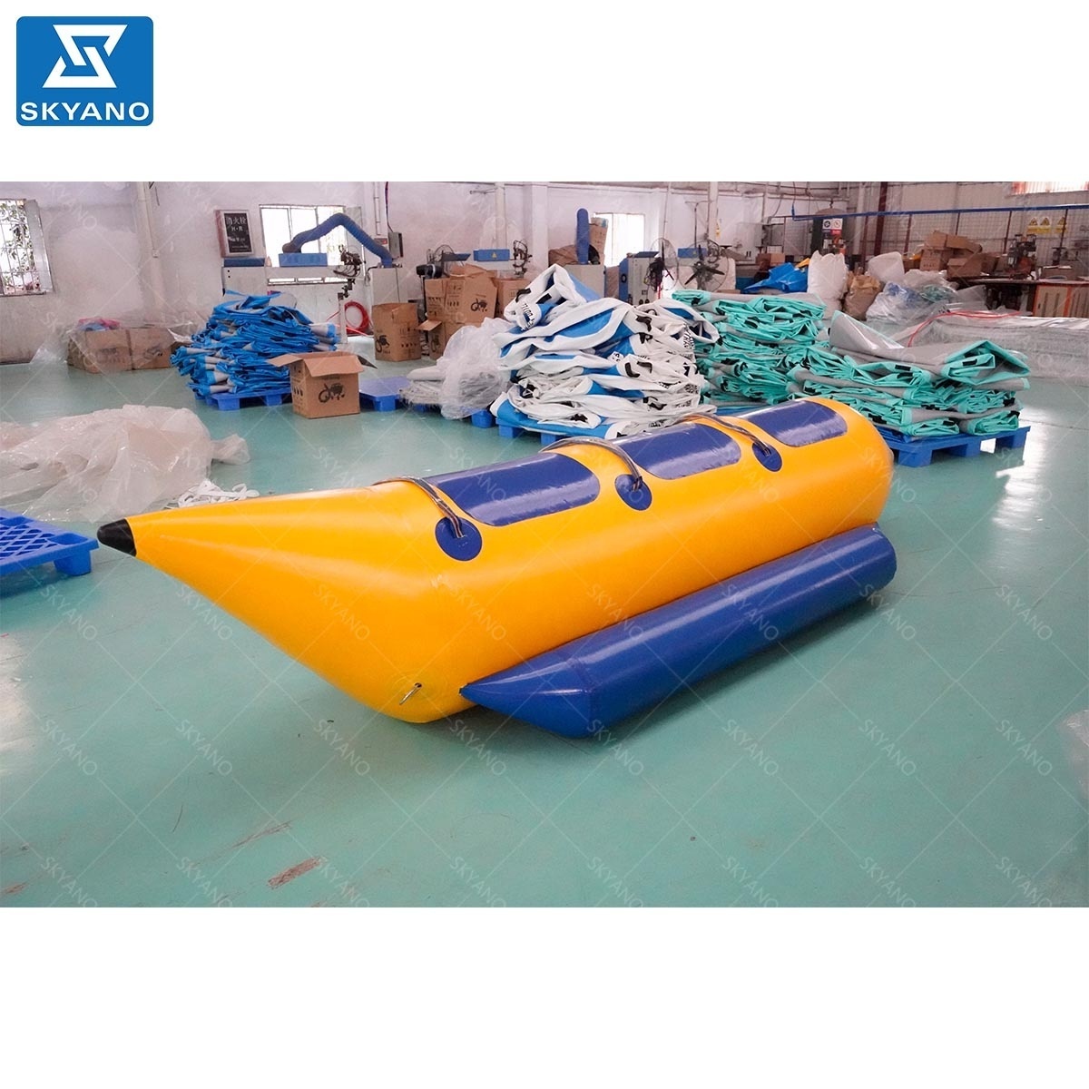 Inflatable banana boat water bike with tube floating