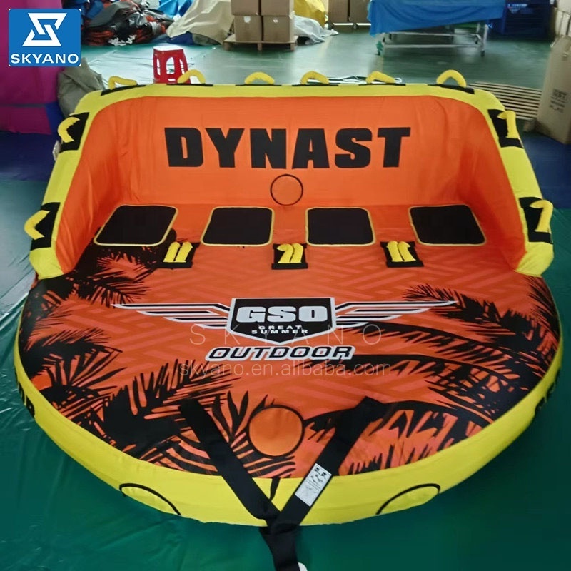 OEM, ODM 2, 3, 4 Persons Inflatable Crazy UFO Sofa Aqua Speed Flying Boat ski tube water sport toy Inflatable towable boat