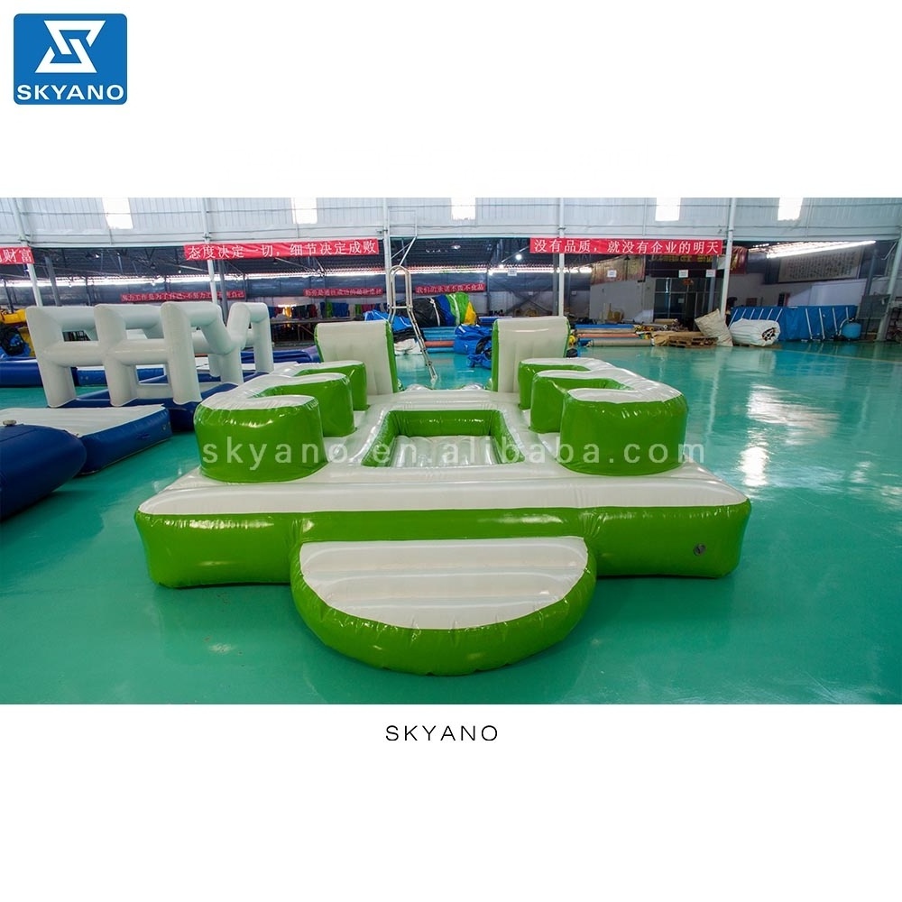 8 Person Huge Party Island Boat,Water Raft Pool Inflatable Floating sofa Island