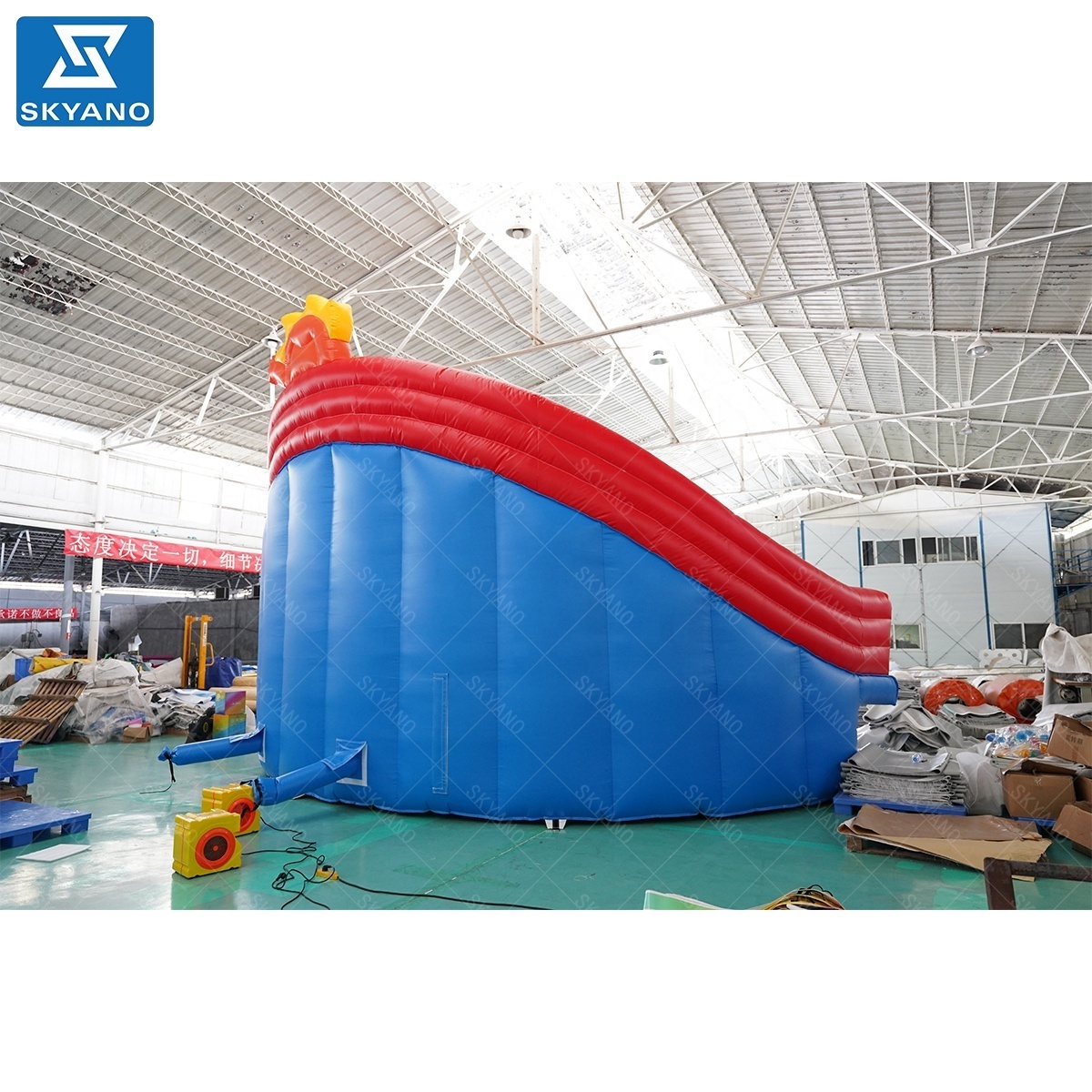 Inflatable rainbow water slide used with height of 80cm pool