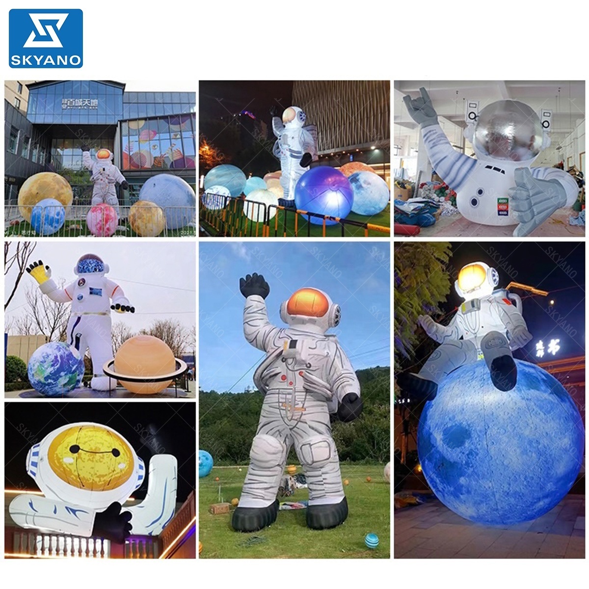 Inflatable Astronaut/Spaceman Balloon Model with led light