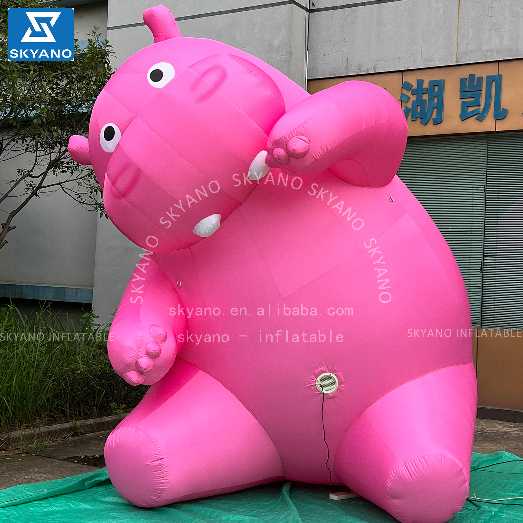 Inflatable animal sculpture inflatable pink hippopotamus commercial advertising decoration