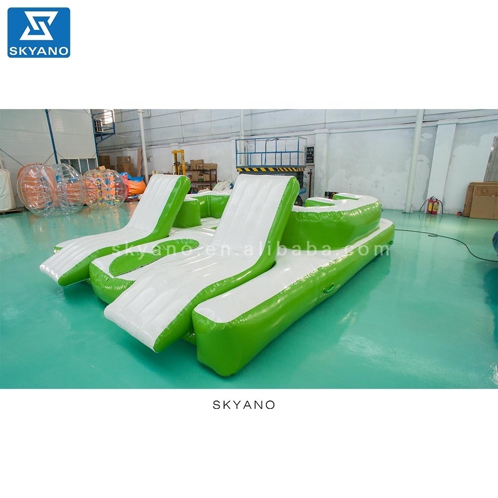 8 Person Huge Party Island Boat,Water Raft Pool Inflatable Floating sofa Island