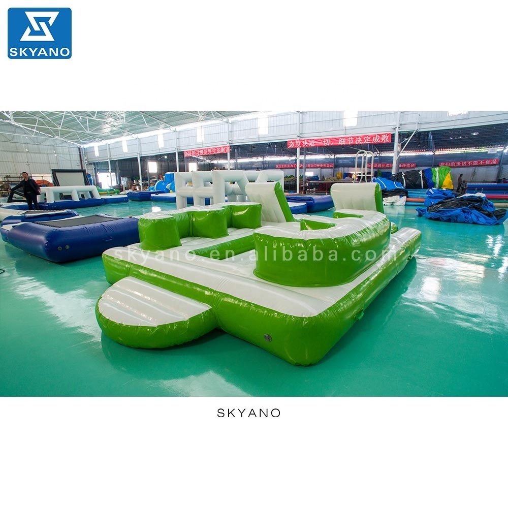 8 Person Huge Party Island Boat,Water Raft Pool Inflatable Floating sofa Island