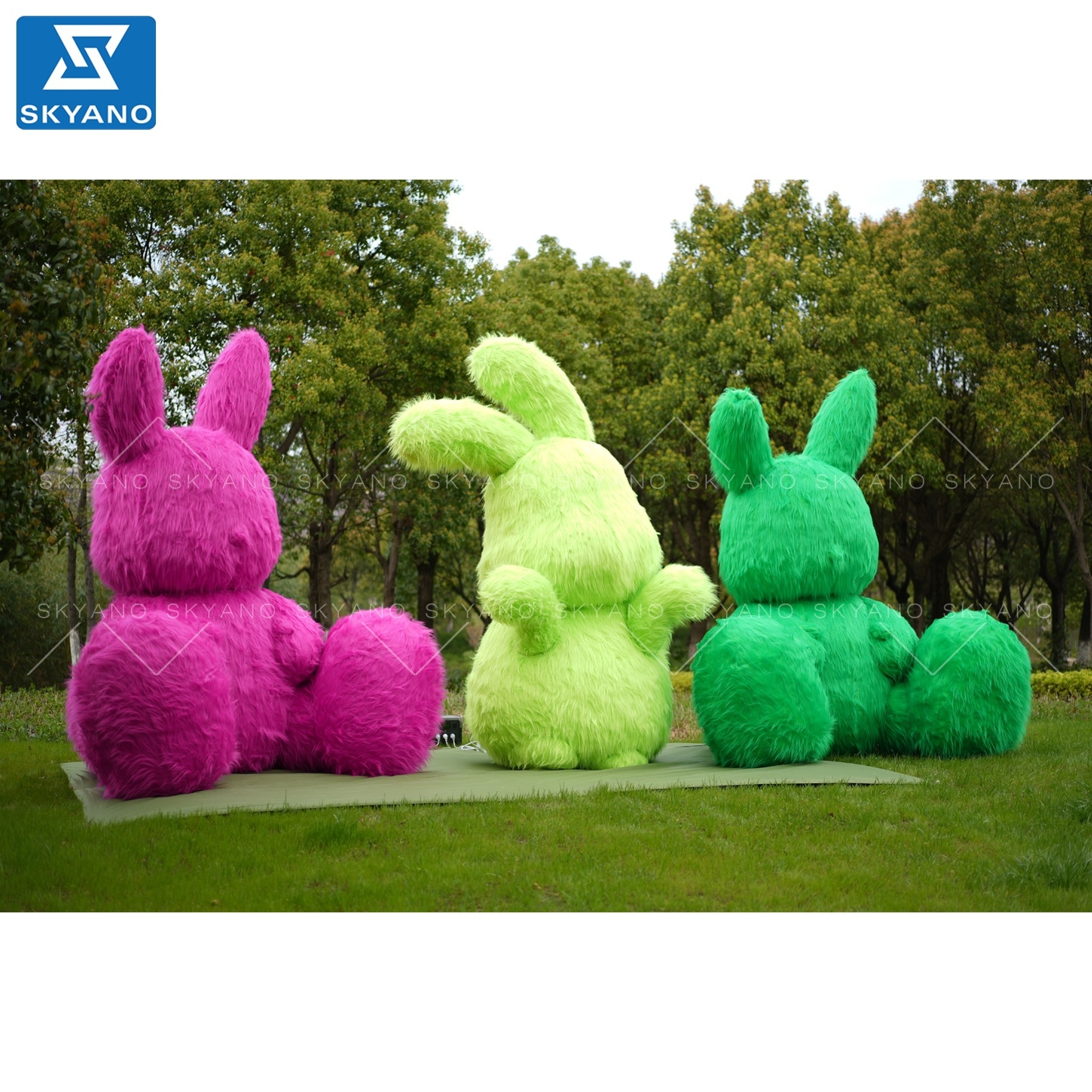 Custom Large Inflatable plush rabbit Model Advertising Holiday Decoration plush / 3pcs set