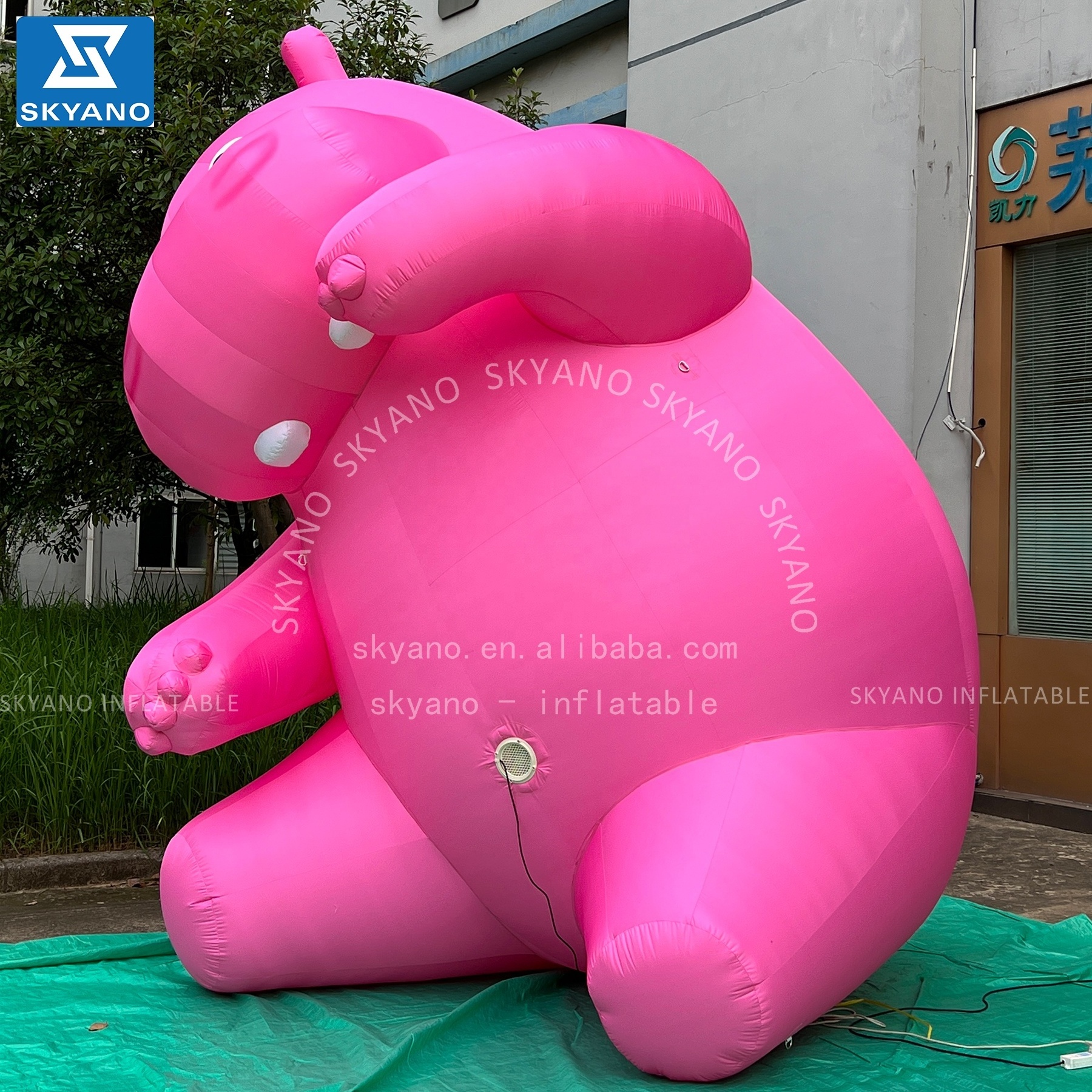 Inflatable animal sculpture inflatable pink hippopotamus commercial advertising decoration