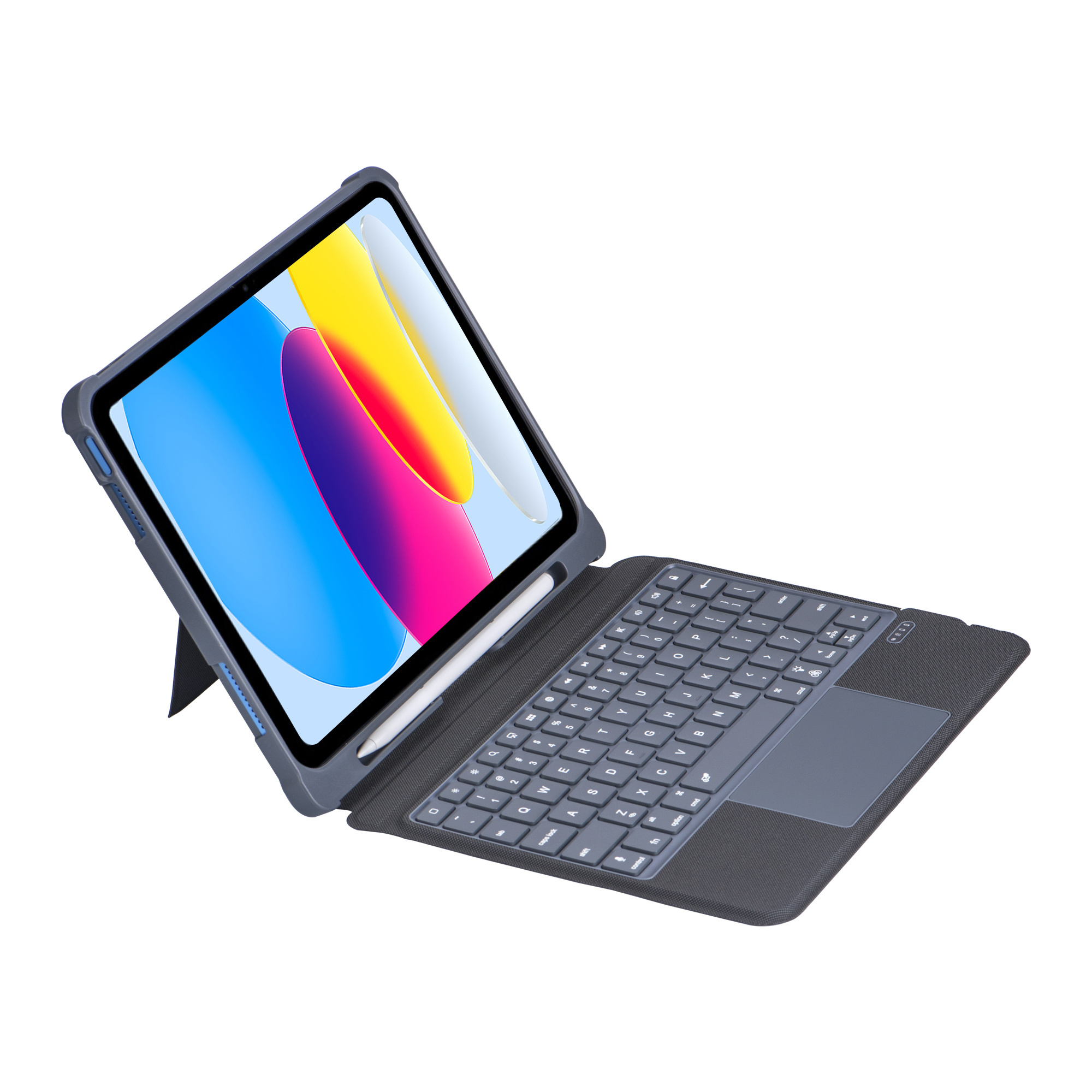 New Detachable Wireless Touchpad Keyboard Case For  iPad 10th Generation Gaming Style QWERTY Tablet Keyboard Ultra Thin Fashion