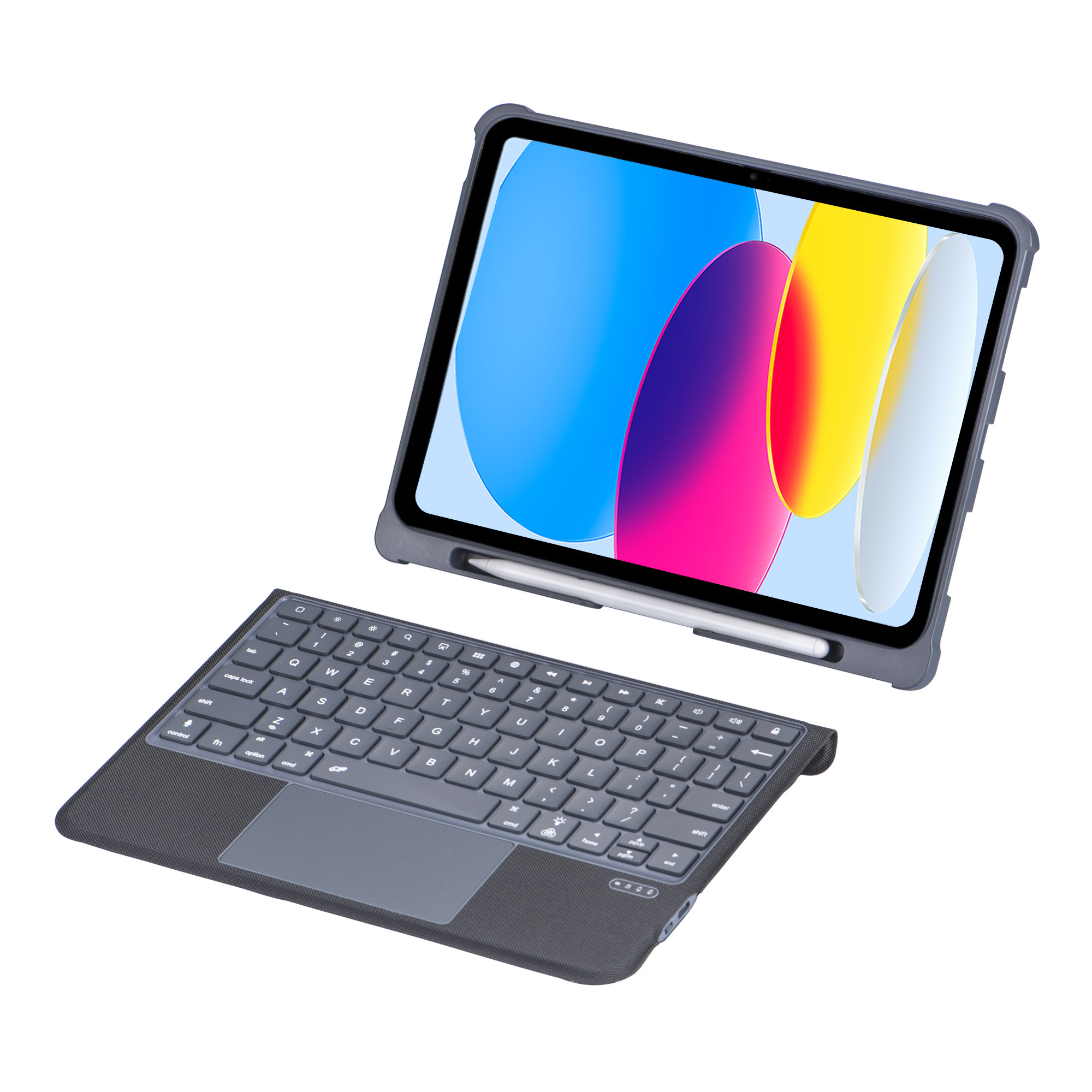 New Detachable Wireless Touchpad Keyboard Case For  iPad 10th Generation Gaming Style QWERTY Tablet Keyboard Ultra Thin Fashion