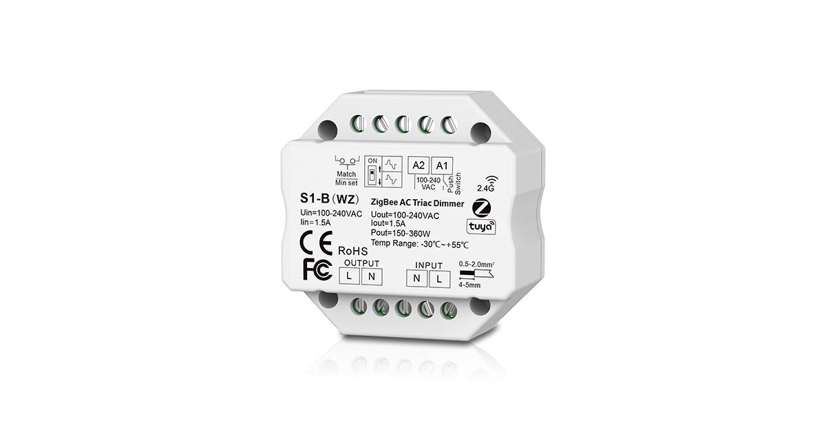 SKYDANCE S1-B(WZ) 100V-240VAC zigbee triac dimmer rf Tuya triac Push switch AC phase cut dimmer for led lamps