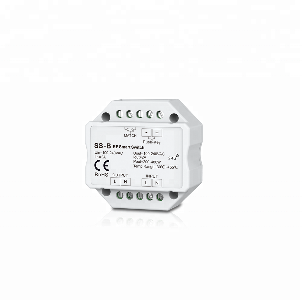 Skydance SS-B AC100-240V RF wireless 2.4G Led Smart  Switch dimmer wall no neutral  AC Push Switch smart for led lamps