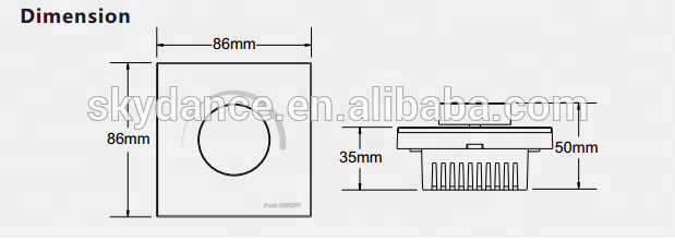 SKYDANCE S1-K 1.5A AC Triac Glass Panel dimmer Rotary Knob Panel switch for triac dimmable dimmer driver