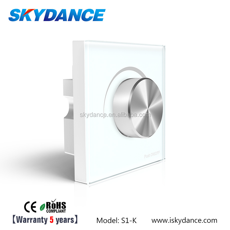 SKYDANCE S1-K 1.5A AC Triac Glass Panel dimmer Rotary Knob Panel switch for triac dimmable dimmer driver