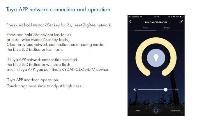 SKYDANCE S1-B(WZ) 100V-240VAC zigbee triac dimmer rf Tuya triac Push switch AC phase cut dimmer for led lamps