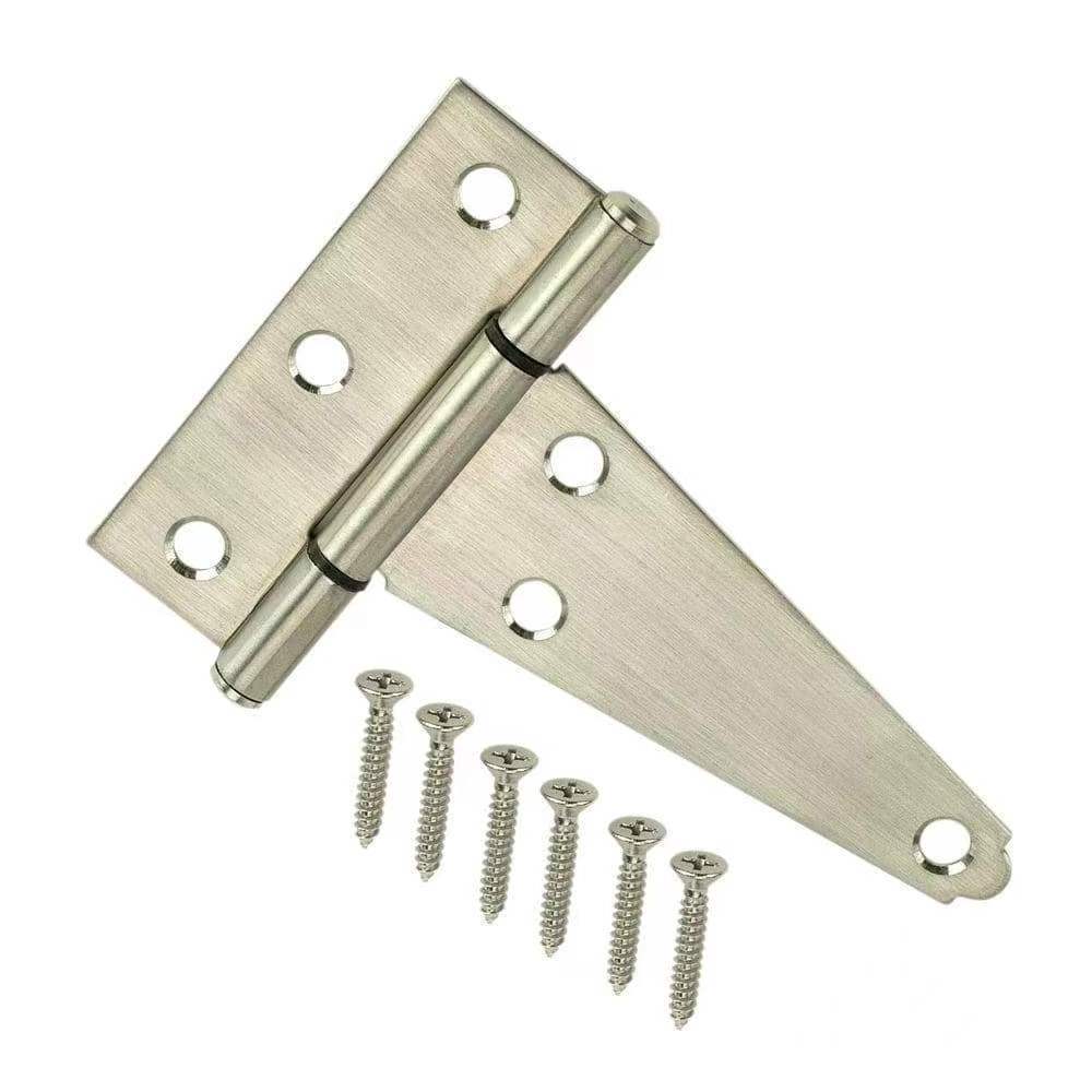 T Strap Hinges Gate Hinges 4 inch Heavy Duty for Wooden Fences Black Shed Doors Hinges Wrought Hardware Iron Rustproof