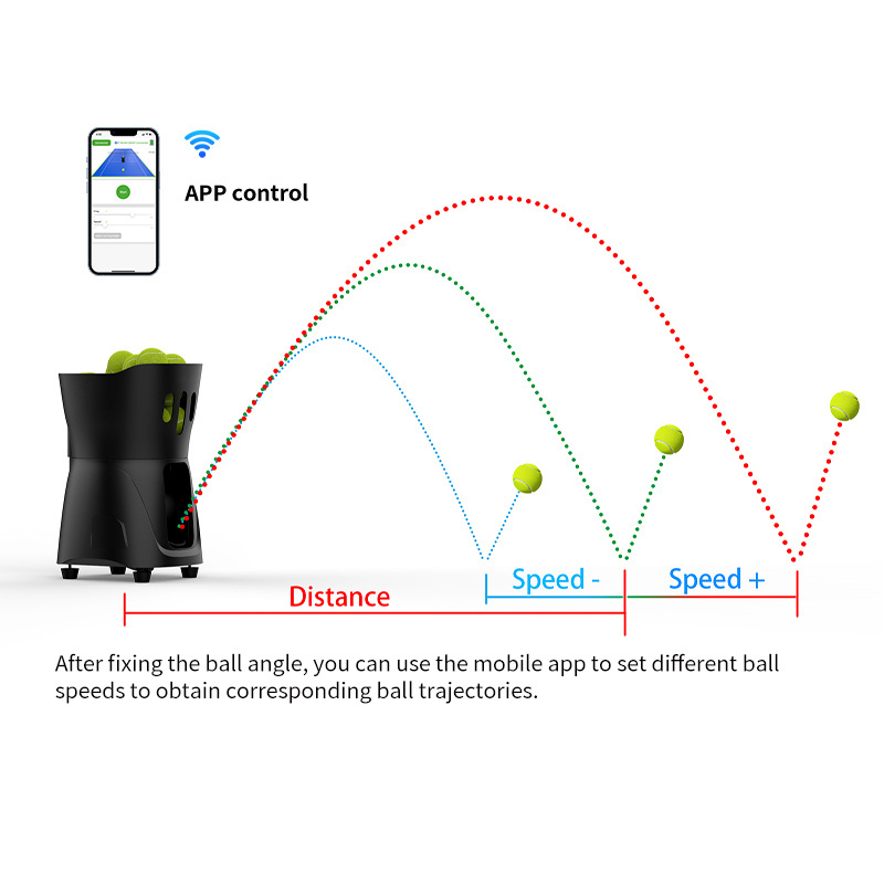 2023 New Portable Automatic Remote Control Tennis Ball Machine With APP control Intelligent Tennis Training Machine