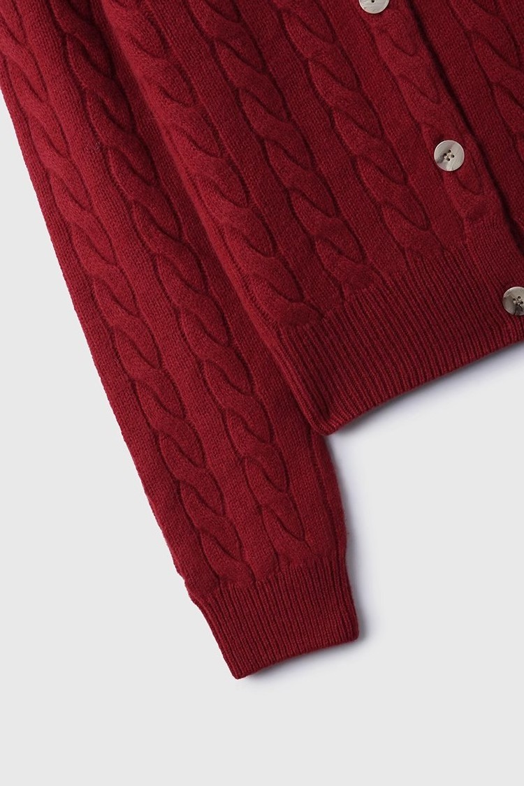 Festival Red Cashmere  Women's Cardigan Sweater cardigan for Christmas New Year Festival Happy style.