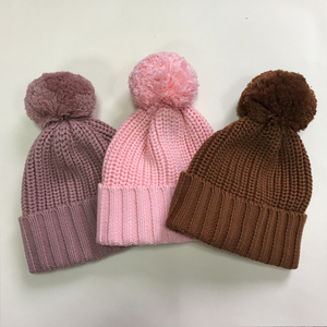 Wholesale Cute Warm Cotton Knitted Striped Kids  Baby Beanies for Kids Hats