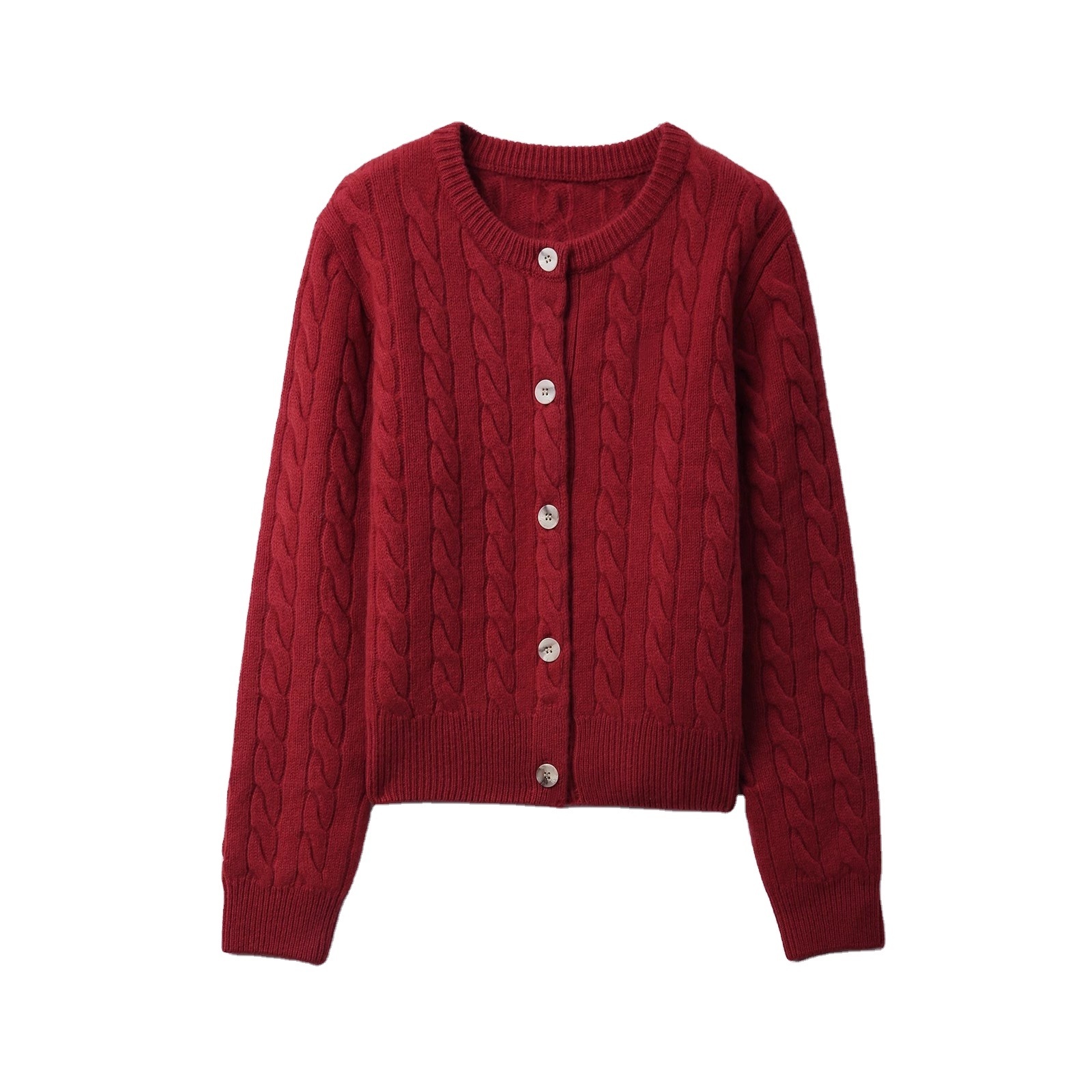 Festival Red Cashmere  Women's Cardigan Sweater cardigan for Christmas New Year Festival Happy style.