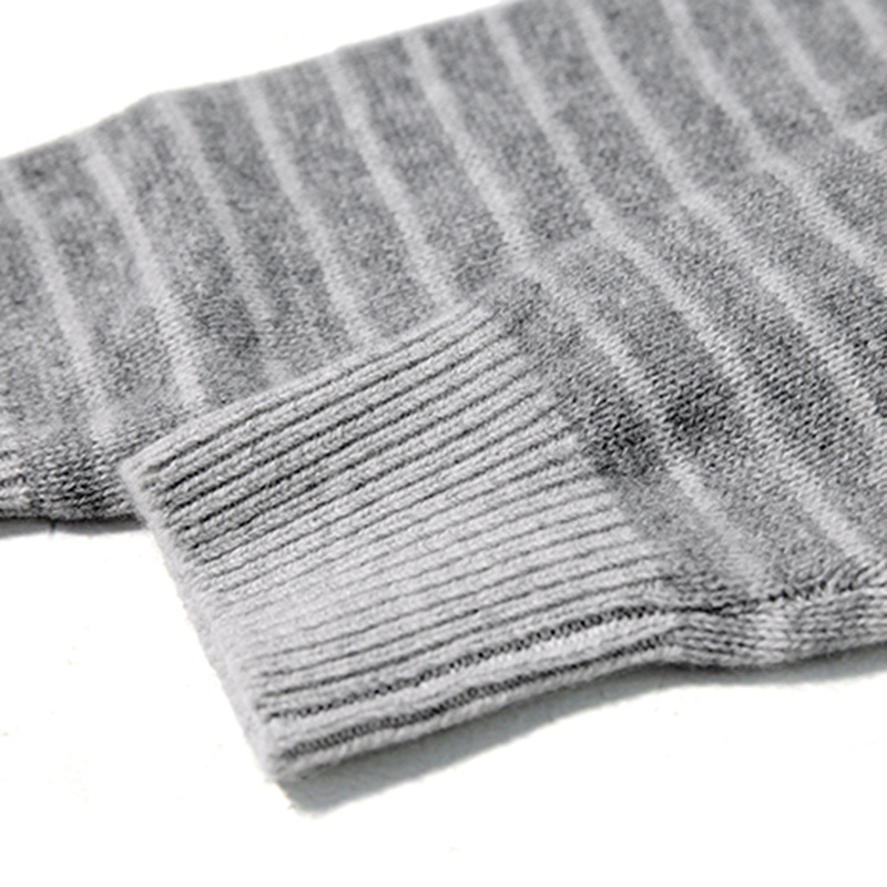 Square Fonda stock Unisex Stripe Thick Warm Wholesale Wool Knitted Pullover Sweater Cashmere.