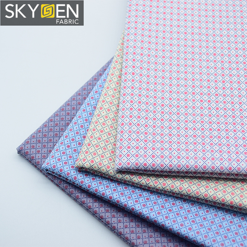 Skygen Guangzhou supplier silky 118gsm vogue shirting dress 100% cotton chambray fabric