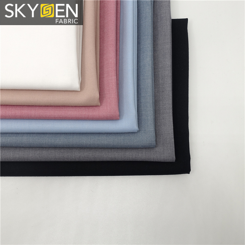 Skygen new solid pure color wholesales viscose fabric rayon polyester viscose tetron fabric