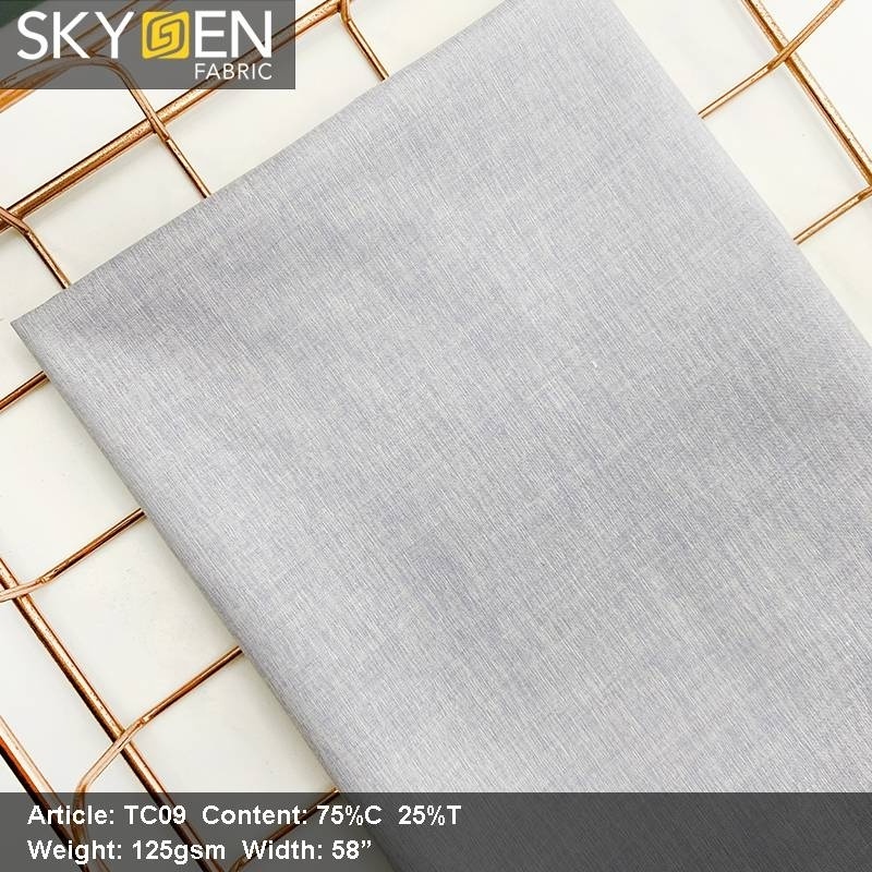 Skygen cvc fabric shirt 75% Cotton 25% Polyester cvc fabric polyester cotton cvc cotton fabric